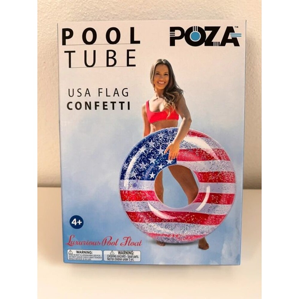 Pool Tube USA Flag Confetti Luxurious Pool Float Inner Tube